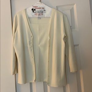 Cream cardigan and sweater top combo!